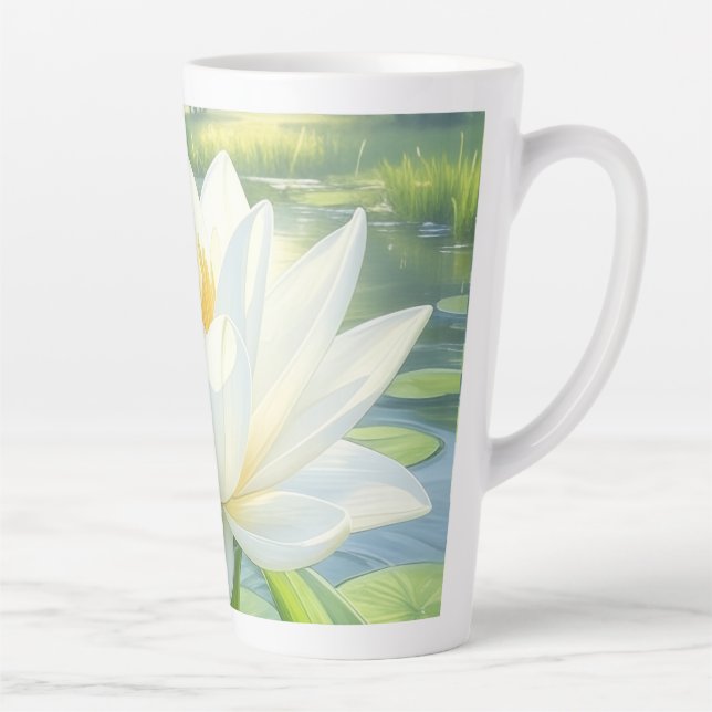 Schöne Lily Blume Latte Tasse (Rechts)
