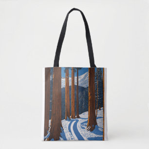 "Schöne Linocut Illustration von Giant Sequoia F Tasche