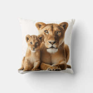 Schöne Lioness und ihr Keuchenkissen Kissen