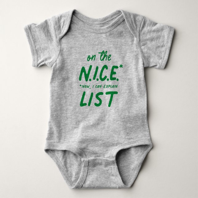 Schöne Liste niedliche Weihnachten Baby Strampler (Vorderseite)