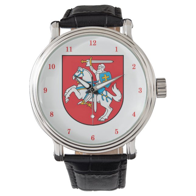 Schöne litauische Wehrmütze Armbanduhr (Vorderseite)