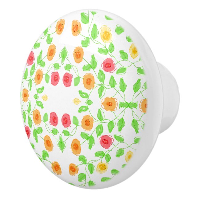 Schöne Little Floral Pull Handle Keramikknauf (Rechts)