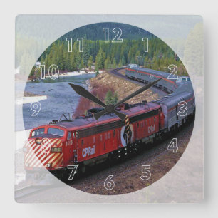 Schöne Lokomotive Quadratische Wanduhr
