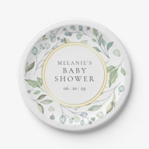 Schöne Lorbeer-Girlande-Grünzeug-Baby-Party Pappteller