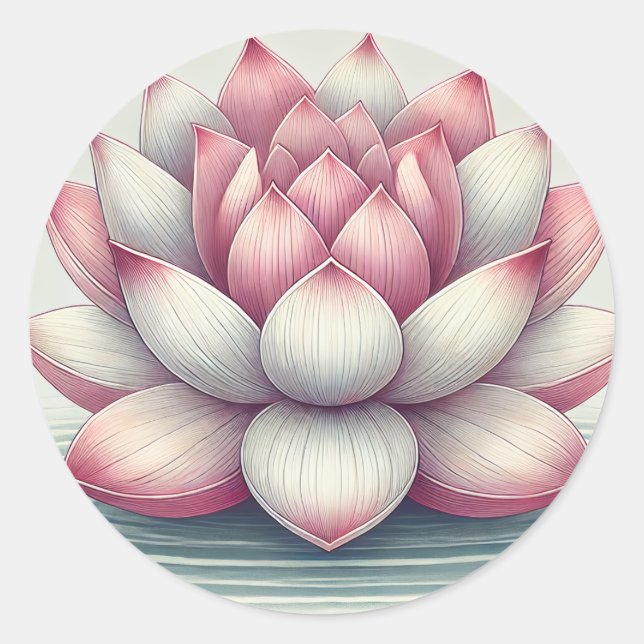 Schöne Lotus Design Sticker (Vorderseite)