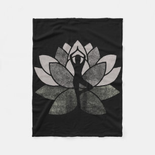 Schöne Lotusblume Spirituelles Yoga Fleecedecke