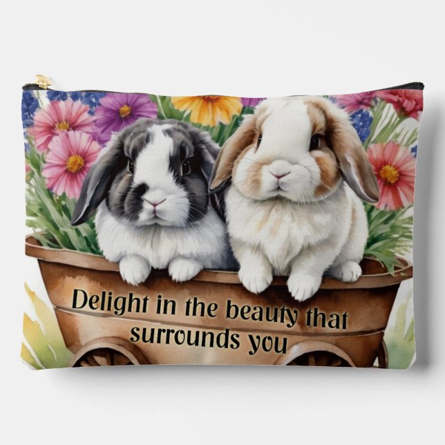 Schöne Love Bunny Rabbit Hübsch Zubehörtasche (Vorderseite)
