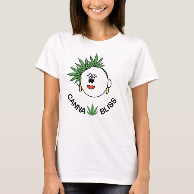 Schöne, lustige Frauen Canna-Bliss T - Shirt (Vorderseite)