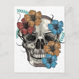 Schöne lustige tote mexikanische Frauen Kopf Skull Postkarte