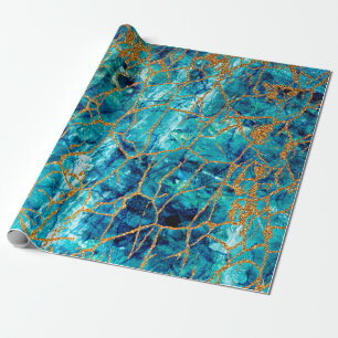 Schöne luxuriöse Textur aus blauem Marmor mit Go Geschenkpapier