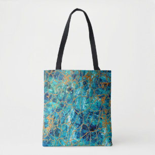 Schöne luxuriöse Textur aus blauem Marmor mit Gold Tasche