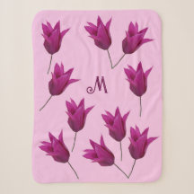 Schöne M Monogramm hübsche rosa Tulpen