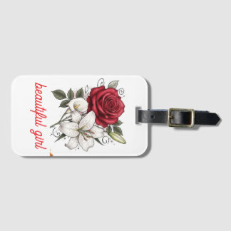 Schöne Mädchen-Rosen-Tasche Gepäckanhänger