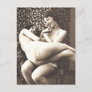 Schöne Mädchen Vintage-Foto Postkarte