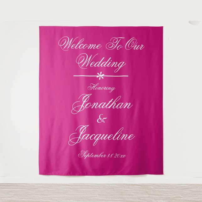 Schöne Magenta Foto Prop Wedding Background Wandteppich (Vorderseite)