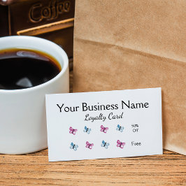 Schöne Magenta Rosa und Blauer Schmetterling Loyal Treuekarte