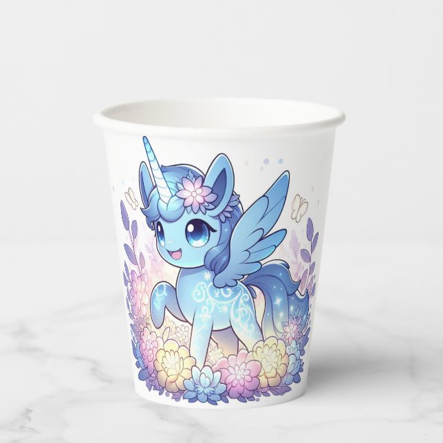 Schöne, magische Einhorn-Kinderdusche Pappbecher (Vorderseite)