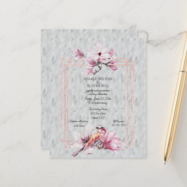 Schöne Magnolias Rose Gold (Vorderseite/Rückseite Beispiel)