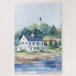 Schöne Maine New Jersey Wasserfarben Kunst