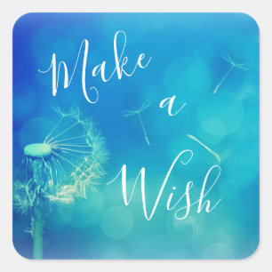 Schöne Make a Wish Lucky Dandelion Blue Aufkleber