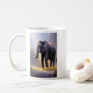 Schöne Malerei eines Elefanten in seiner Natur Kaffeetasse