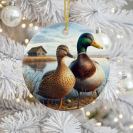 Schöne Mallard-Enten-Andenken Keramik Ornament