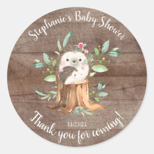 Schöne Mama & Baby Igel Babydusche Gefallen Runder Aufkleber