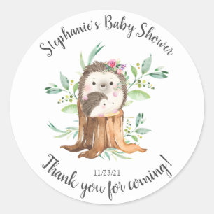 Schöne Mama & Baby Igel Babydusche Gefallen Runder Aufkleber
