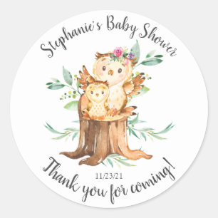 Schöne Mama & Baby Owl Babydusche Gefallen Runder Aufkleber