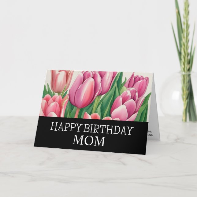 Schöne Mama Birthday Chic Watercolor Karte (Vorderseite)