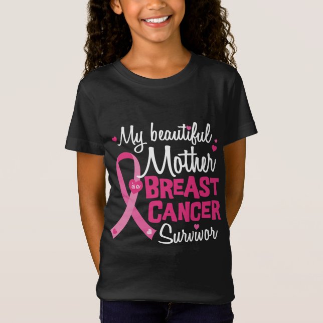Schöne Mama Muttermund Brustkrebs Überlebende T-Shirt (Vorderseite)