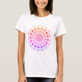 Schöne Mandala Blume farbenfrohe Ombre Design T-Shirt