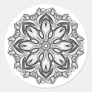 Schöne Mandala Runder Aufkleber