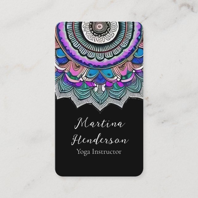 Schöne Mandala Yoga Business Card Visitenkarte (Vorderseite)