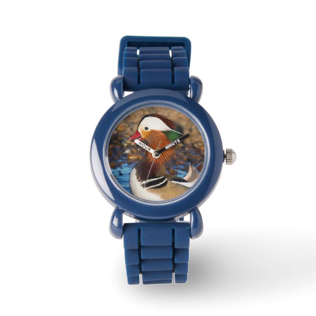 Schöne Mandarin-Duck im Teich Armbanduhr (Vorderseite)