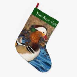 Schöne Mandarin-Duck im Teich Großer Weihnachtsstrumpf