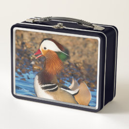 Schöne Mandarin-Duck im Teich Metall Brotdose