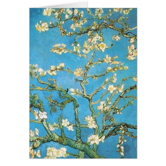 Schöne Mandelblüte antikes Gemälde (Vorne)