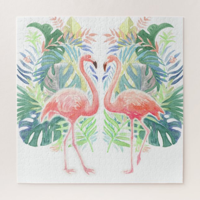 Schöne Märchen für zwei Flamingo Tropical Blume (Vertikal)
