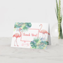 Schöne Märchen für zwei Flamingo Tropical Blume Dankeskarte