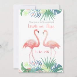 Schöne Märchen für zwei Flamingo Tropical Blume Einladung