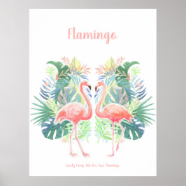 Schöne Märchen für zwei Flamingo Tropical Blume Poster