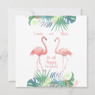 Schöne Märchen für zwei Flamingo Tropical Blume Save The Date