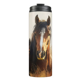 Schöne Mare- und Foal-Malerei Thermosbecher