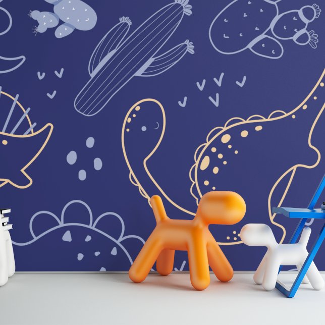 Schöne Marine und Gold Dinosaurier Tapete (Von Creator hochgeladen)