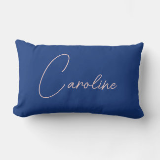 Schöne marineblaue personalisierte rosa Schrift Na Lendenkissen