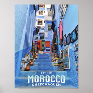 Schöne marokkanische Chefchaouen Blue North City Poster