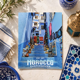 Schöne marokkanische Chefchaouen Blue North City Postkarte