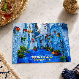 Schöne marokkanische North Medina Blue City Postkarte