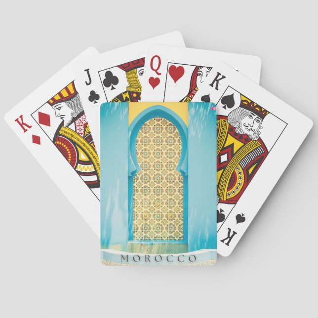 Schöne marokkanische Tür in Marrakesch Spielkarten (Rückseite)